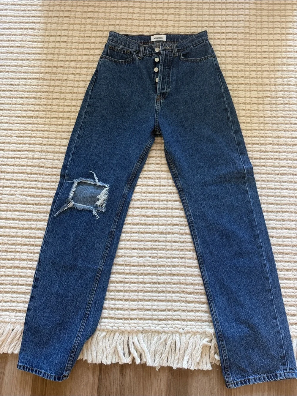 Still Here Worn In Classic Blue Childhood Jeans - Picture 1 of 5
